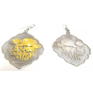 THE BOUQUET Earrings - Drop Long Dangling Hook - Classy Fashion - Dual Tone